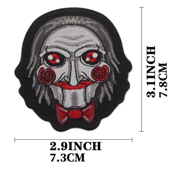 🔥 3” Horror Film Saw Billy the Puppet Face Jigsaw Sew/Iron-on Embroidered Patch - Picture 2 of 5